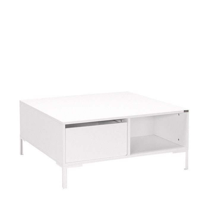 Hanah Home Mesa de Centro Blanco Diamante con Almacenamiento